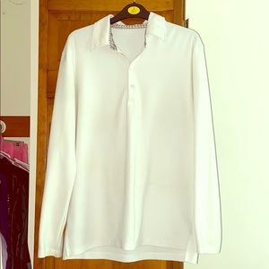 🐴ECE Equestrian Long Sleeve Polo White